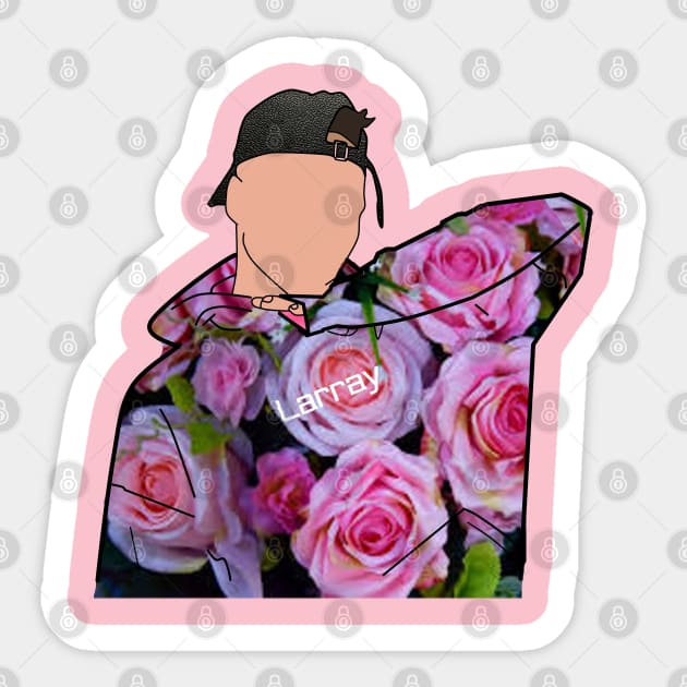 Larray- Digital Art- Pink Roses Jumper Sticker by Vtheartist